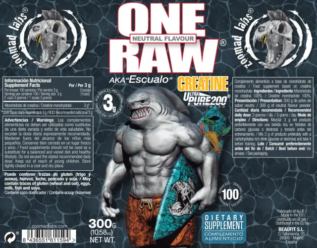 Zoomad Labs One Raw® Creatine Unflavored, 300 g 2