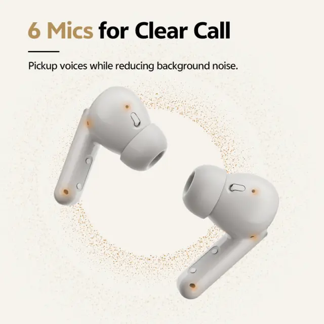 QCY Buds ANC Black (HT15)- 45db ANC TWS Earbuds 35h 5 mic ENC, ear-canal adaptive tech, leather case 3