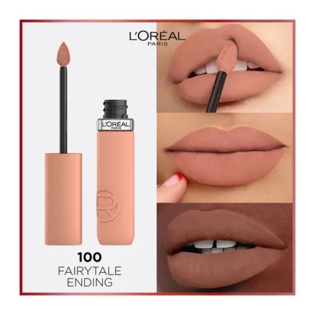 L'Oreal Κραγιόν Υγρό Ματ Infallible Matte Resistance 5ml | Απόχρωση 100 Fairytale Ending 3