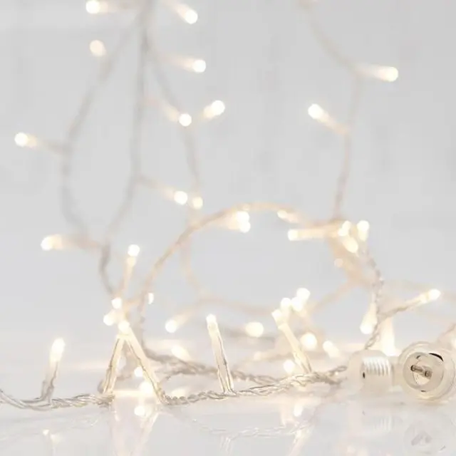 100 LED Με Επέκταση Ως 3 Μετασχηματιστή Προέκταση 300cm Διάφανο Καλώδιο Daylight Φως Ιp44