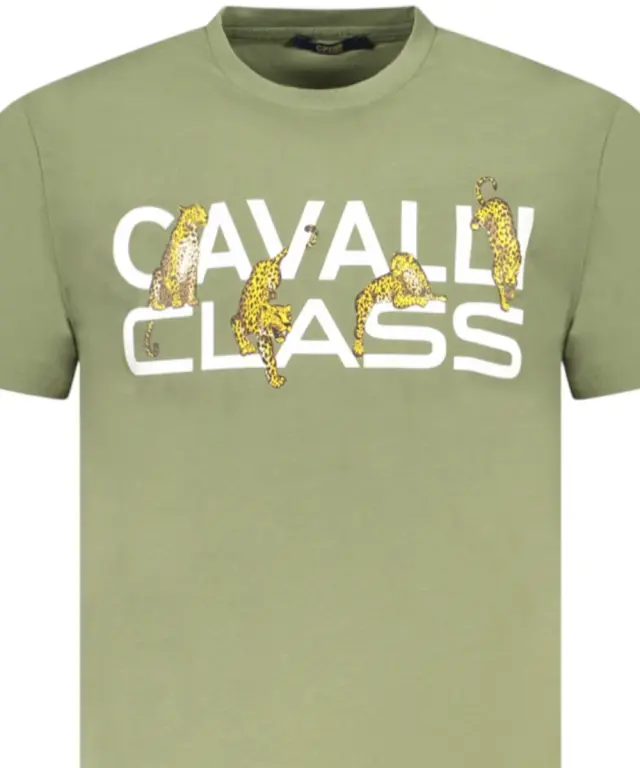 Cavalli Class - Ανδρική Μπλούζα T-Shirt Κοντομάνικη Regular Fit TXT60MJD060-04050 Λαδί 3