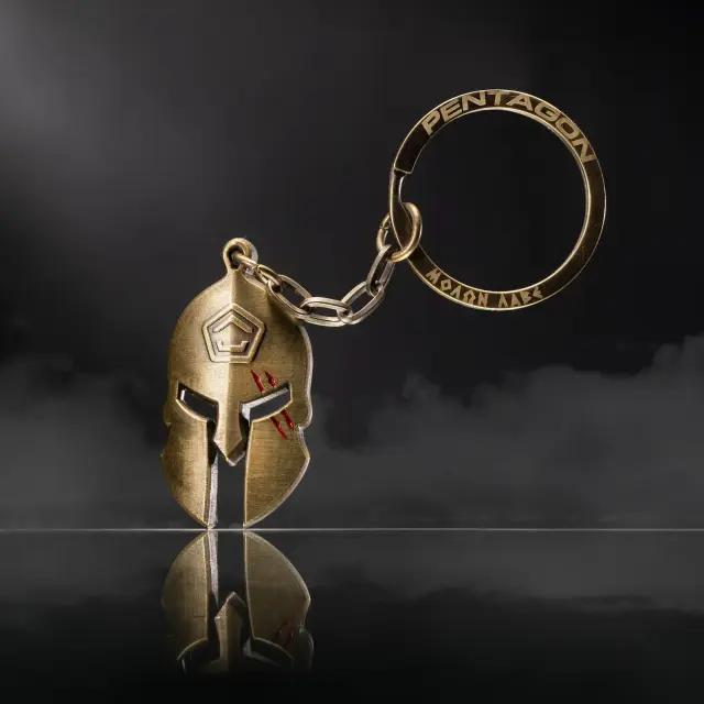 Pentagon Spartan Keyring-Μπρελόκ Σπαρτιάτης - Antique Brass-44