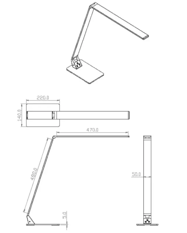 Wasp 3265-30 φωτιστικό γραφείου Ασημί 3