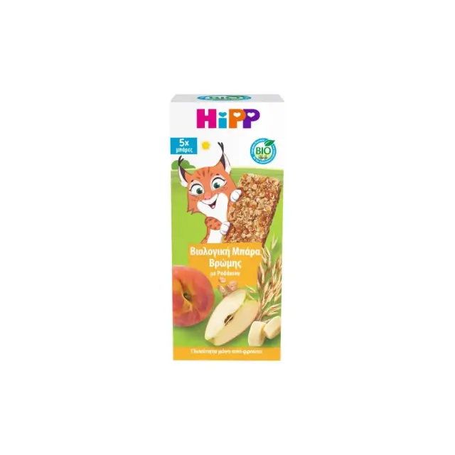 HiPP Bio Μπάρες Βρώμης με Ροδάκινο από 3ετών, (5x20g) 100g