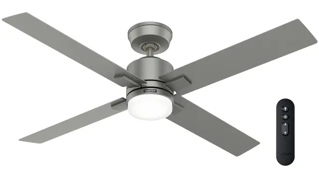 Hunter Mila 132 Matte Silver - Ανεμιστήρας Οροφής με Φωτιστικό