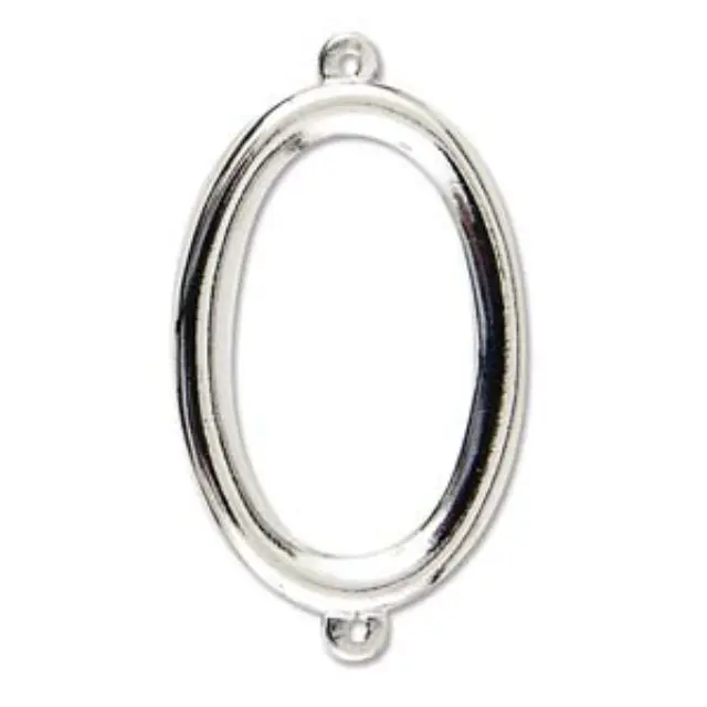 Nunn Design Σύνδεσμος Οβάλ 26x45mm - Bright Silver - 1τεμ