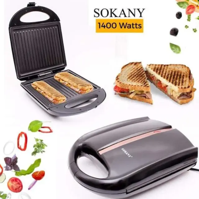 Sokany HY-903 Τοστιέρα για 4 Τοστ 1400W Μαύρη 2