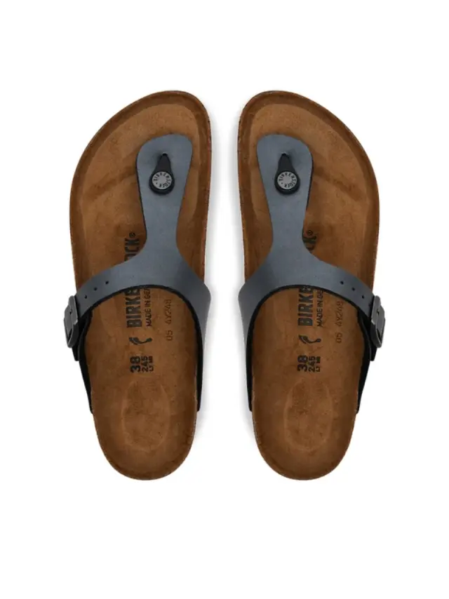 Birkenstock Σαγιονάρες Unisex Birko-Flor(ανθεκτικό υλικό της Birkenstock-επιτρέπει την επαφή με το νερό) Μαύρο BIR/GIZEH 1021457 MET/BLA 3