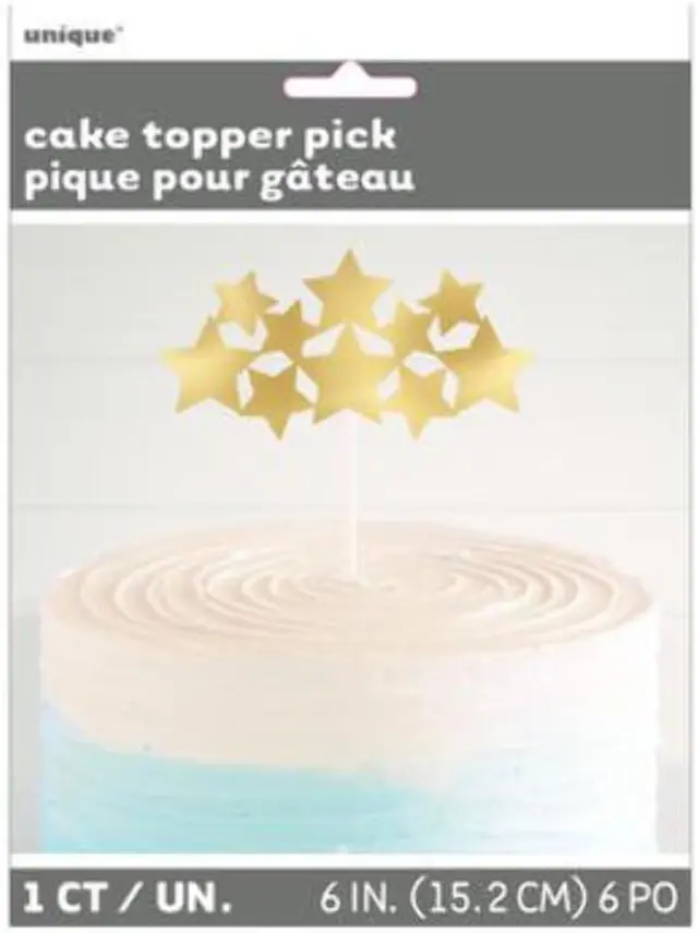Gold Foil Stars Cake Topper 15 x 12 cm
