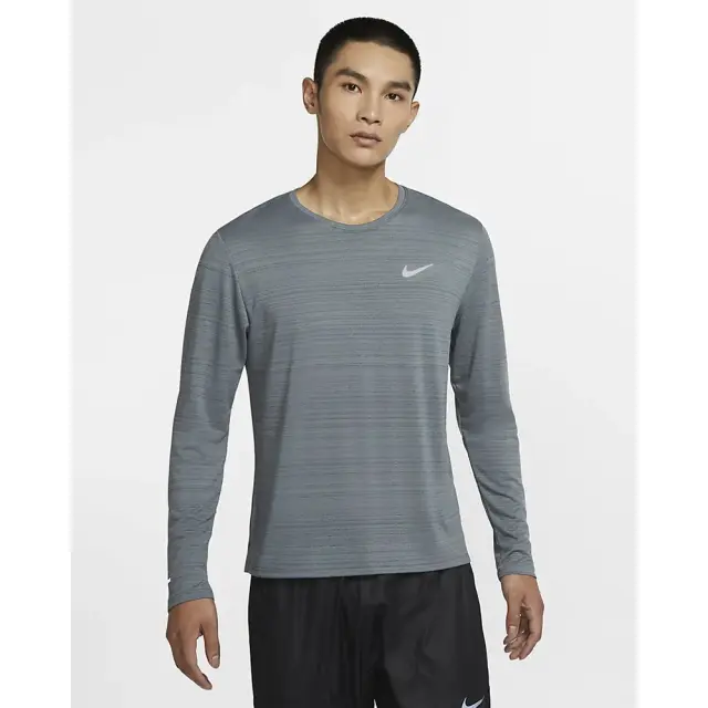 Nike Dri-FIT Miler Long-Sleeve (CU5989-084) - Ανθρακί - S