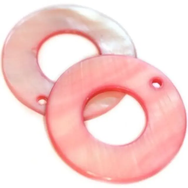 Mother of Pearl Κύκλος Creamy Pink 30x13mm ~10τεμ
