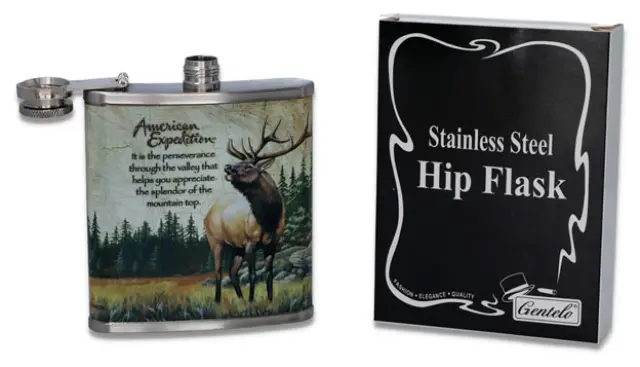 Hip Flask Φλασκί Ποτού Art Σχεδιο Ελάφι - 210ml 2