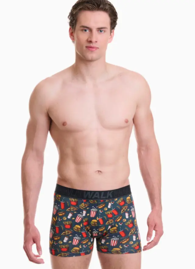 Walk ανδρικό boxer με σχέδιο (fast food) W1754-14-1 - S