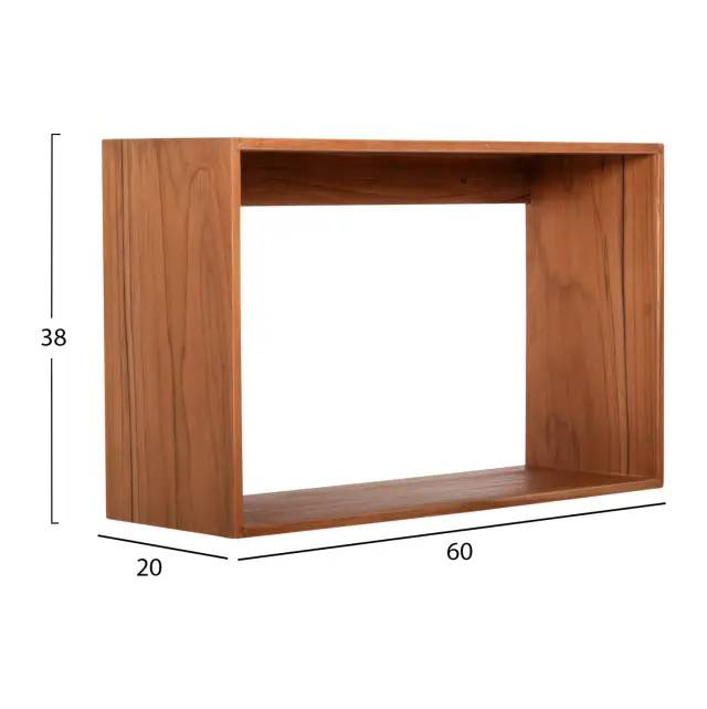 Ραφιέρα Chengis 3τμχ ξύλο Teak σε φυσικό χρώμα 60x20x38 εκ 2