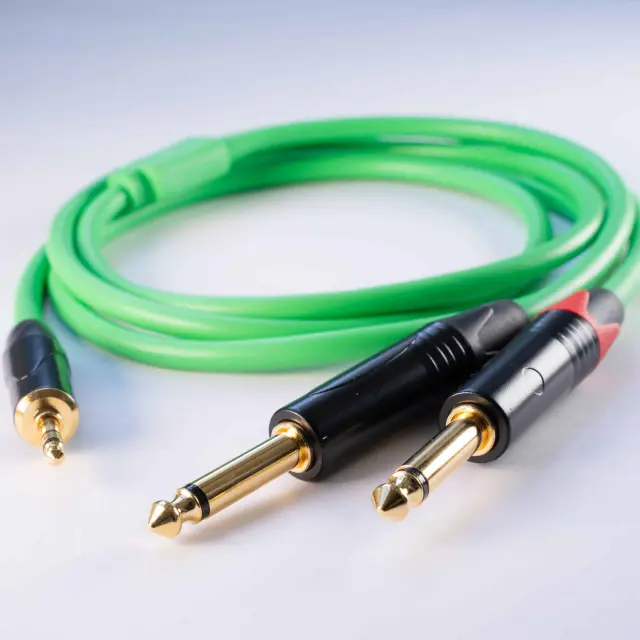 WELX Premium 1 X 3.5mm TRS MINI JACK to 2 X 6.5mm XLR TS JACK Cable – 1.5m (RXT) 2