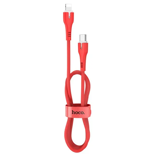 Καλώδιο σύνδεσης Hoco X45 Surplus με Ένδειξη LED USB-C σε Lightning Super Fast Charge PD18W Κόκκινο 1m 3