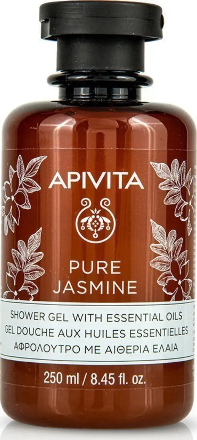 APIVITA Pure Jasmine Shower Gel Essential Oils Κρεμώδες Αφρόλουτρο Γιασεμί με Αιθέρια Έλαια, 250ml