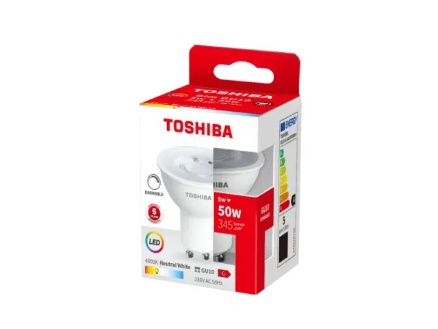 Toshiba LED GU10 5W 4000K Dimmable (DELS-GU44005T8DE51)
