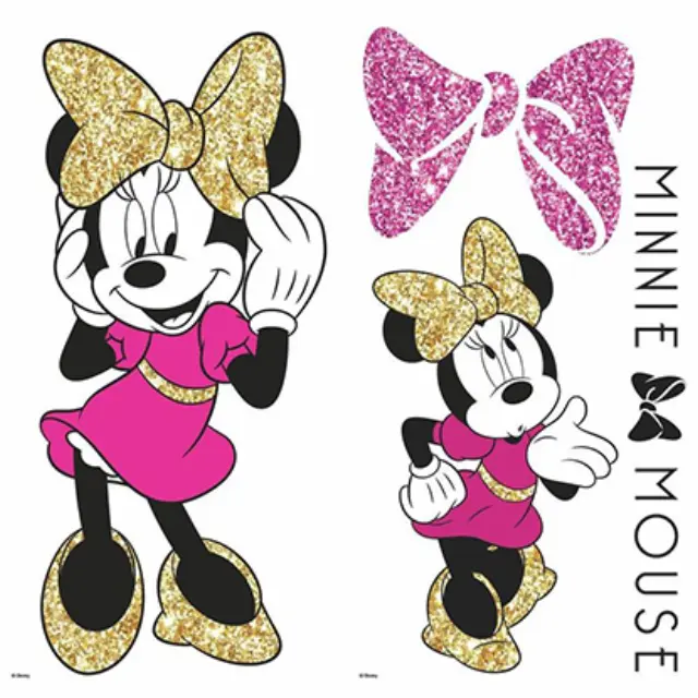 RoomMates Αυτοκόλλητο Τοίχου MINNIE MOUSE PEEL AND STICK WALL WITH GLITTER (RMK3580SCS)