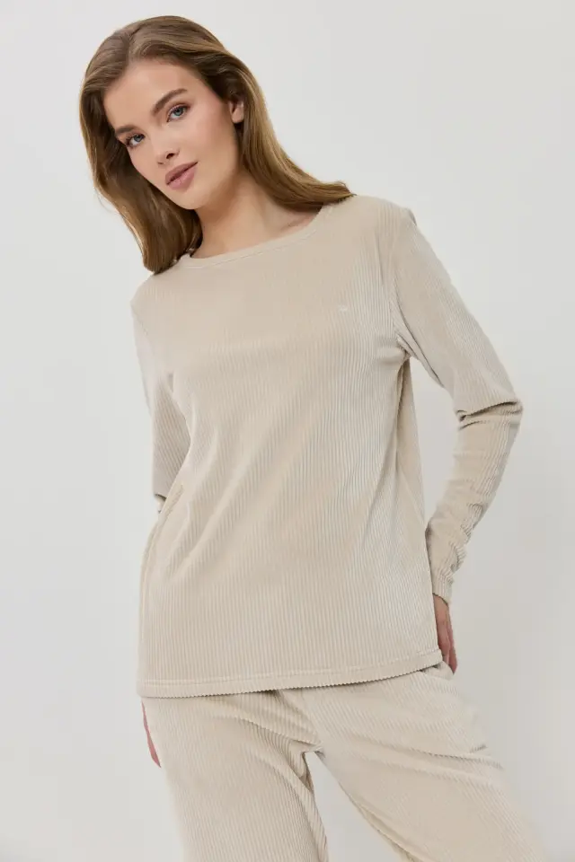 Aruelle Nadia Σετ Σπιτιού Βελουτέ Ριμπ Beige