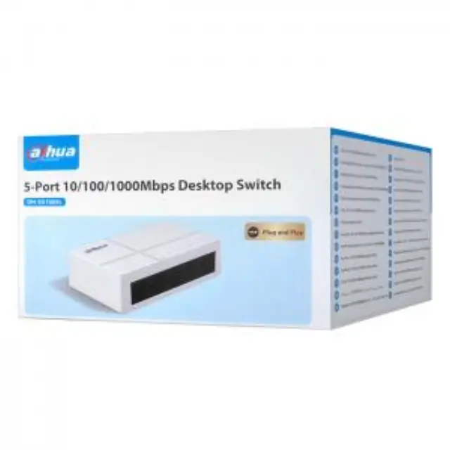 5-Port Unmanaged Gigabit Switch 10/100/1000, σε λευκό χρώμα. 3