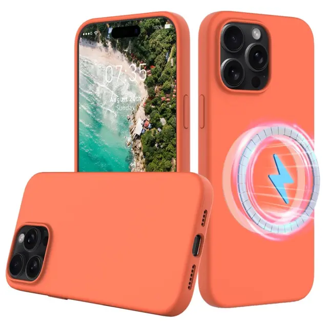 Θήκη Σιλικόνης με MagSafe για iPhone 16 Pro-Orange OEM