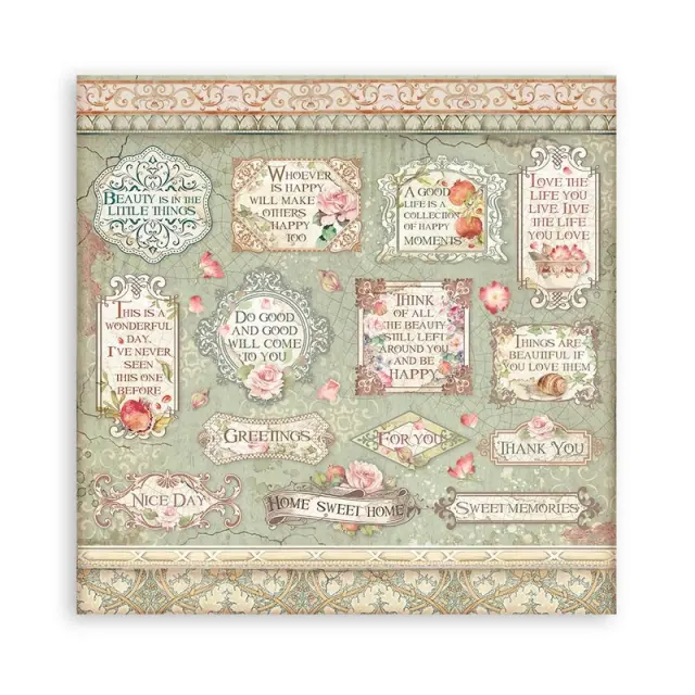 Χαρτιά scrapbooking Stamperia 10τεμ, 15.24x15.24cm, Casa Granada -Ρόδια 2