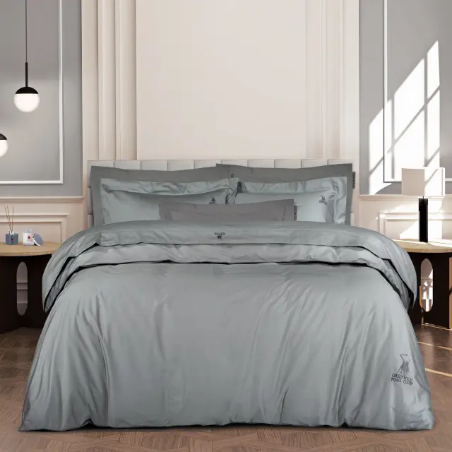 Σετ Σεντόνια 250x270 King Size Classic Greenwich Polo Club 2179 Silver Χωρίς Λάστιχο100% Βαμβακοσατέν