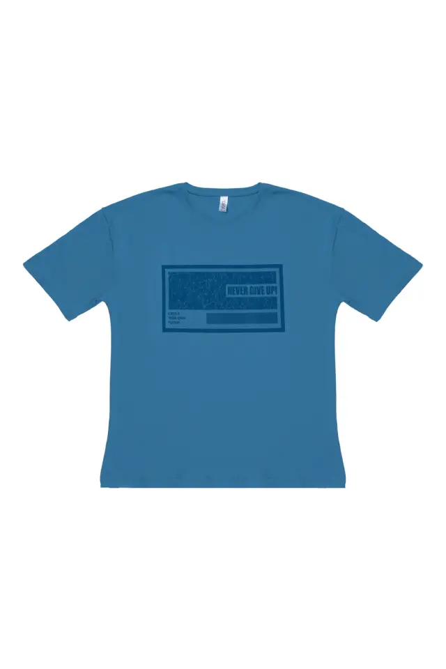 T-Shirt Kid Never Give Up Μπλε Ραφ