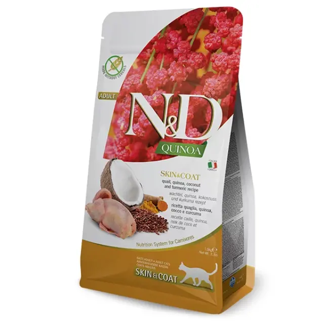 N & D CAT QUINOA SKIN & COAT QUAIL 5Kg