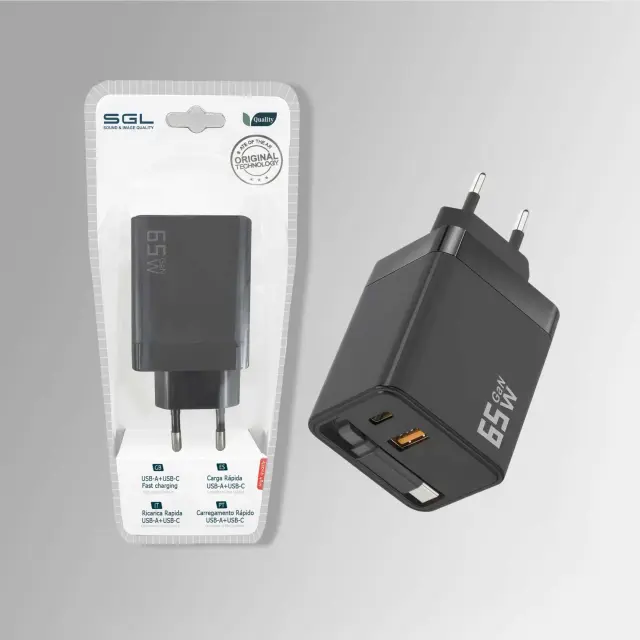 Αντάπτορας φόρτισης με καλώδιο Type-C & 2 θύρες USB-A & Type-C - Fast Charge - 65W - DS65 - 220718 2