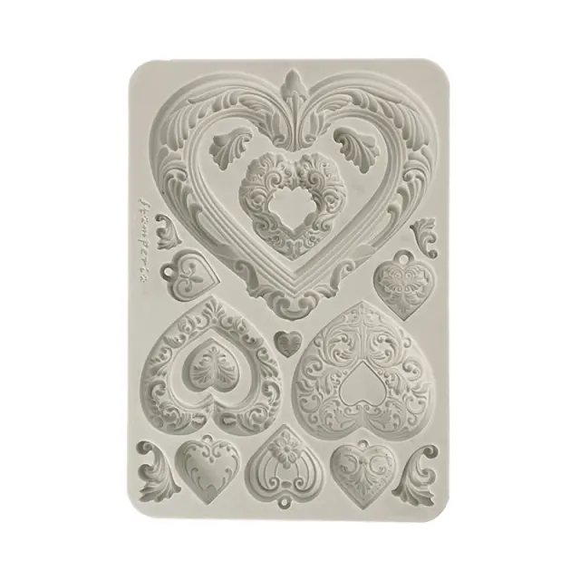 Καλούπι σιλικόνης A5, 15×21cm, Stamperia, Hearts 3