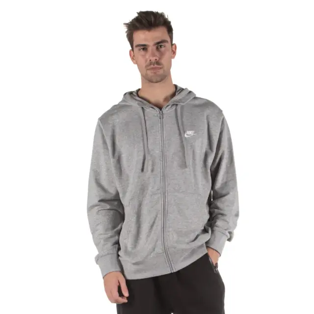 Nike Sportswear Club Ανδρική Φούτερ Ζακέτα με Κουκούλα και Τσέπες Fleece BV2648-063 Γκρι