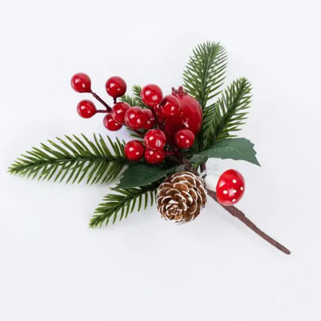 Πικάκι με κόκκινα berries μήλο + κουκουνάρι 20cm Eurolamp 600-46130