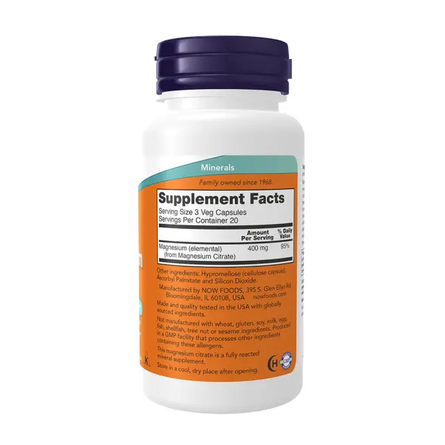 Now Foods Magnesium Citrate 60 Capsules 2