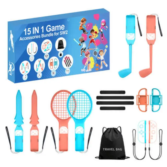 Nintendo Switch 2 Σετ Αξεσουάρ 15 σε 1 Family Pack 2 Πορτοκαλί / Μπλε