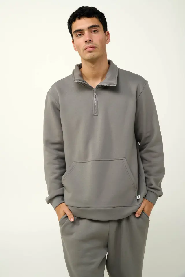 Φούτερ Ανδρική Φόρμα με Τσέπη Vamp 23712 GRAY DECEMBER - L