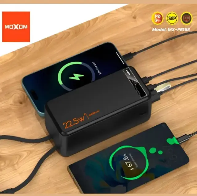 Moxom Powerbank 50000mah Γρήγορης Φόρτισης SCP22.5W PD20W MX-PB158 2