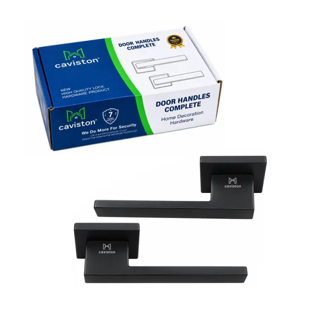 Caviston Σετ Πόμολα Πόρτας Μαύρα 2 Τεμαχίων - Caviston Black Door Handle Set 2 Pieces 351004