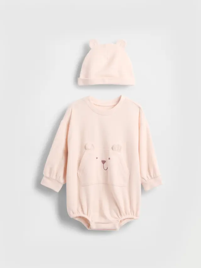 Βρεφικό Softspun Σύνολο Σετ Barely pink
