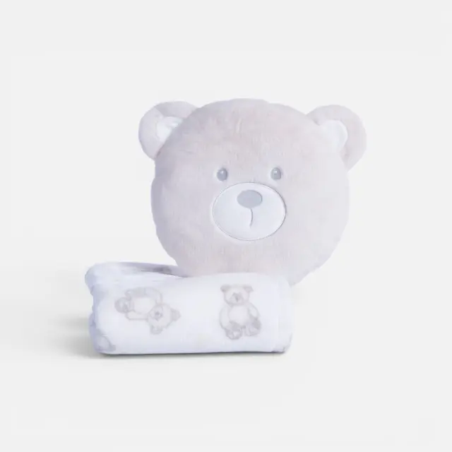 Nef-Nef Honey Bear βρεφικό κουβερτάκι αγκαλιάς fleece με μαξιλάρι 75x100cm 041025-1 - OS
