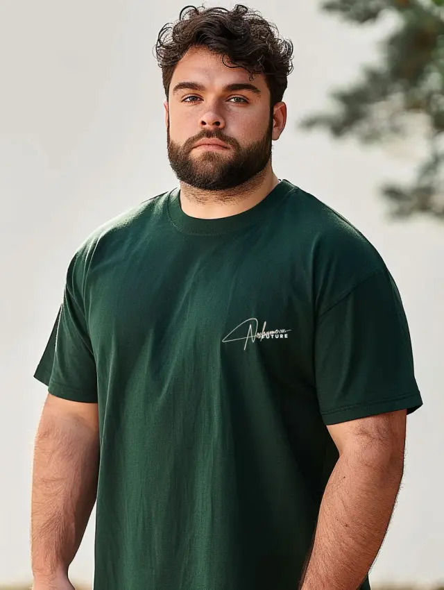 T-shirt Noshame® πράσινο με τύπωμα - P122446 - 3XL