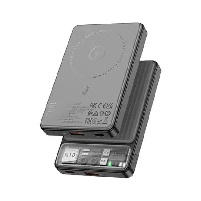 Hoco Q18 MagSafe Power Bank 10000mAh 22.5W με Θύρα USB-A και Θύρα USB-C Power Delivery Μαύρο