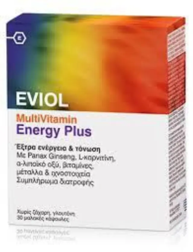 Eviol MultiVitamin Energy Plus Πολυβιταμίνη για Επιπλέον Ενέργεια και Τόνωση, 30 Μαλακές Κάψουλες