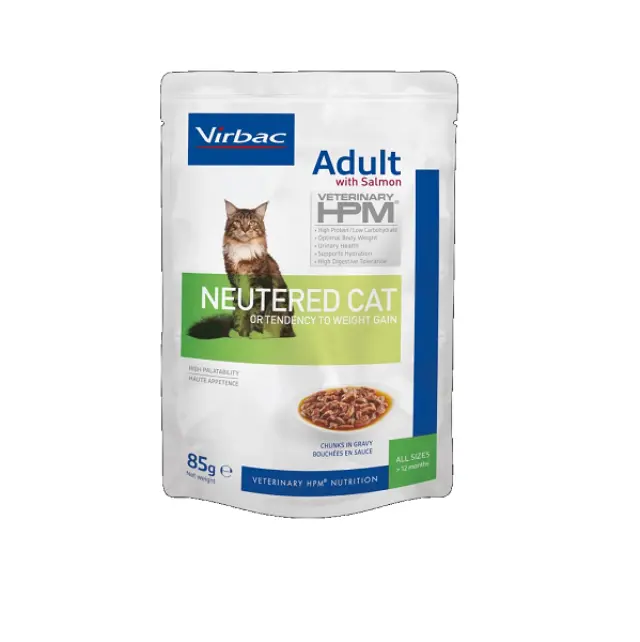 VIRBAC ADULT NEUTERED CAT SALMON CHUNKS IN GRAVY 12x85gr