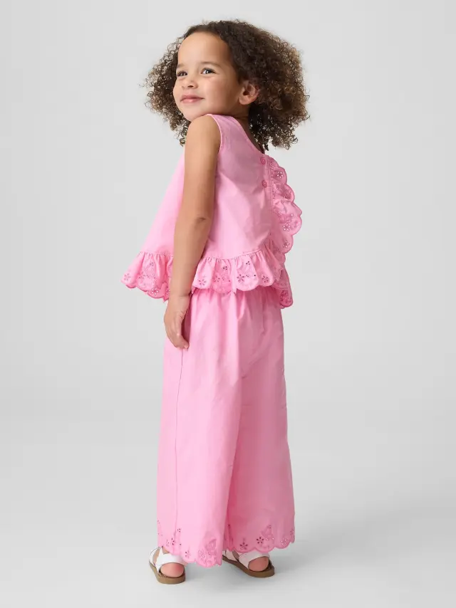 Βρεφικό & Νηπιακό Eyelet Ruffle Σύνολο Σετ Parisian pink
