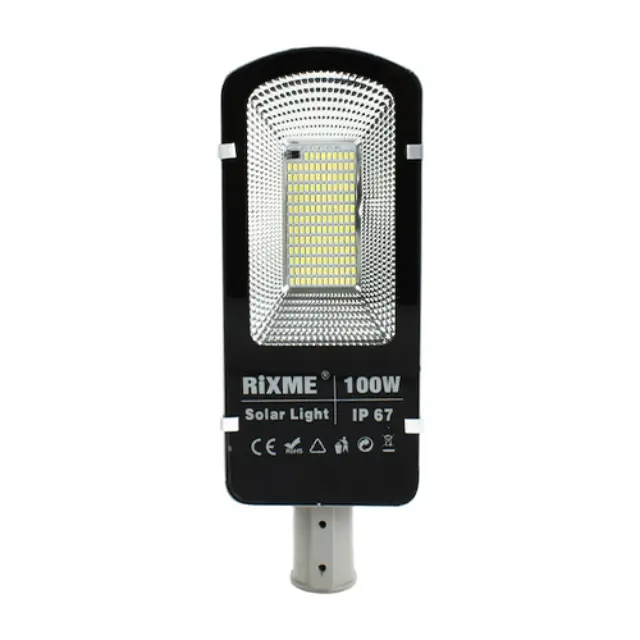 Rixme Ηλιακό Φωτιστικό Δρόμου 100W Ψυχρό Λευκό 6000K με Φωτοκύτταρο IP67 38.5x14x6εκ. RZ-6610 2