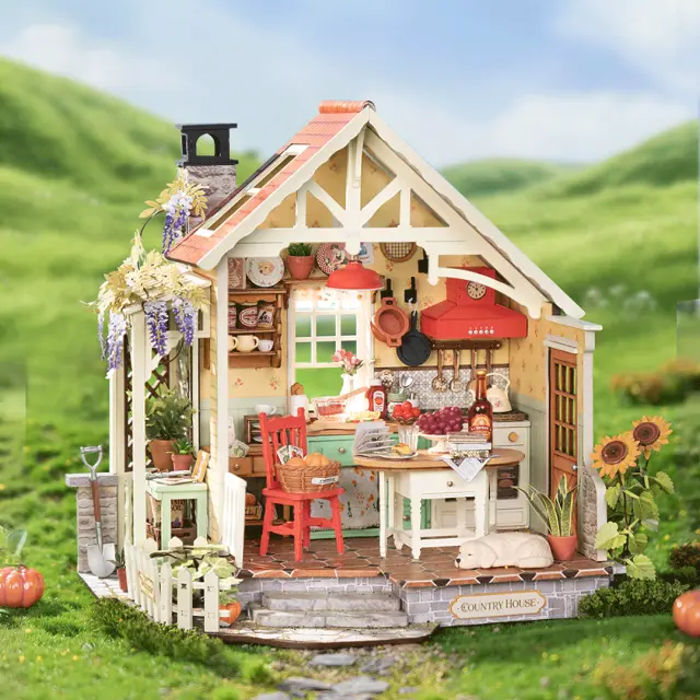 Robotime Rolife Sunlit Farmhouse Kitchen DIY Miniature House Εξοχική Κουζίνα με Φωτισμό 438 τεμ. DH101 2