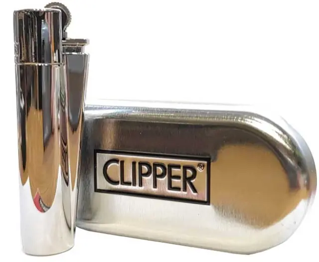 Clipper Αναπτήρας Μεταλλικός Μεγάλος - Chrome Metal