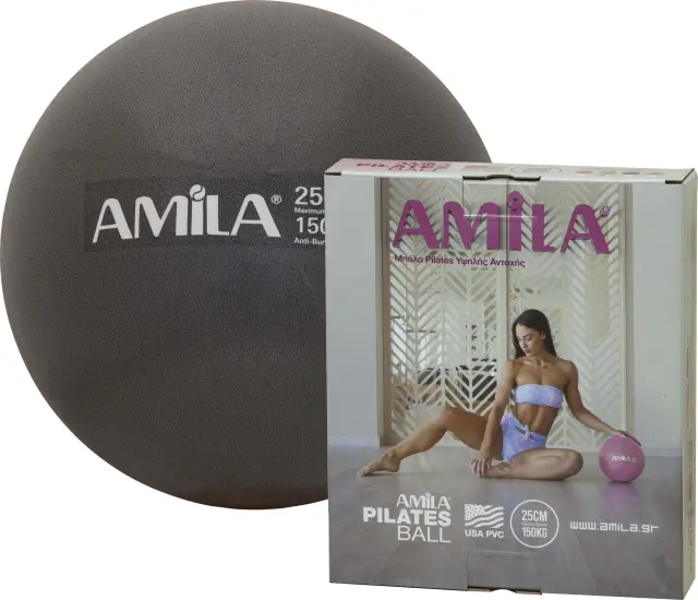 Amila μπαλα Pilates 25cm , μάυρη χρώμα ,σε κουτί 2